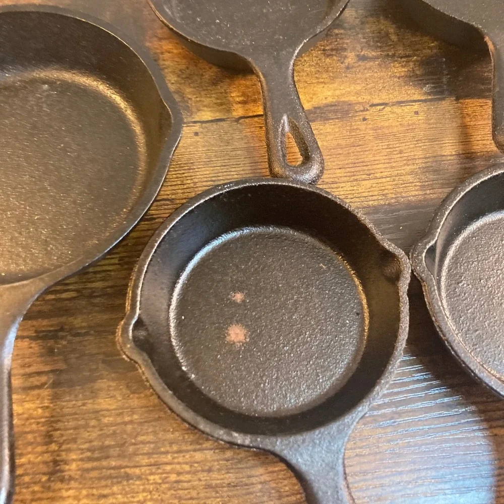 Lodge Cast Iron Mini Skillet 5 Piece Bundle USA LMS H5MS Black Skillets